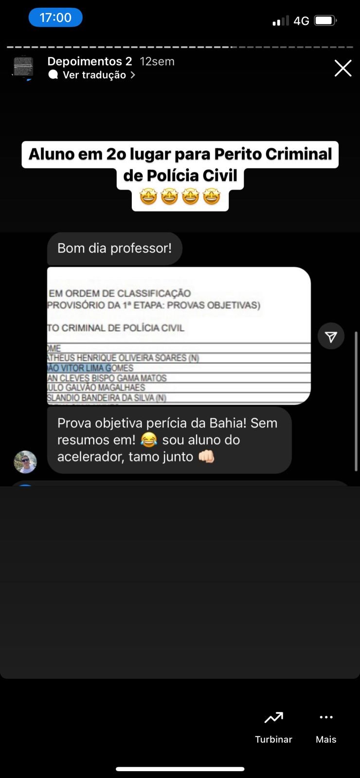 Depoimento de aluno 7