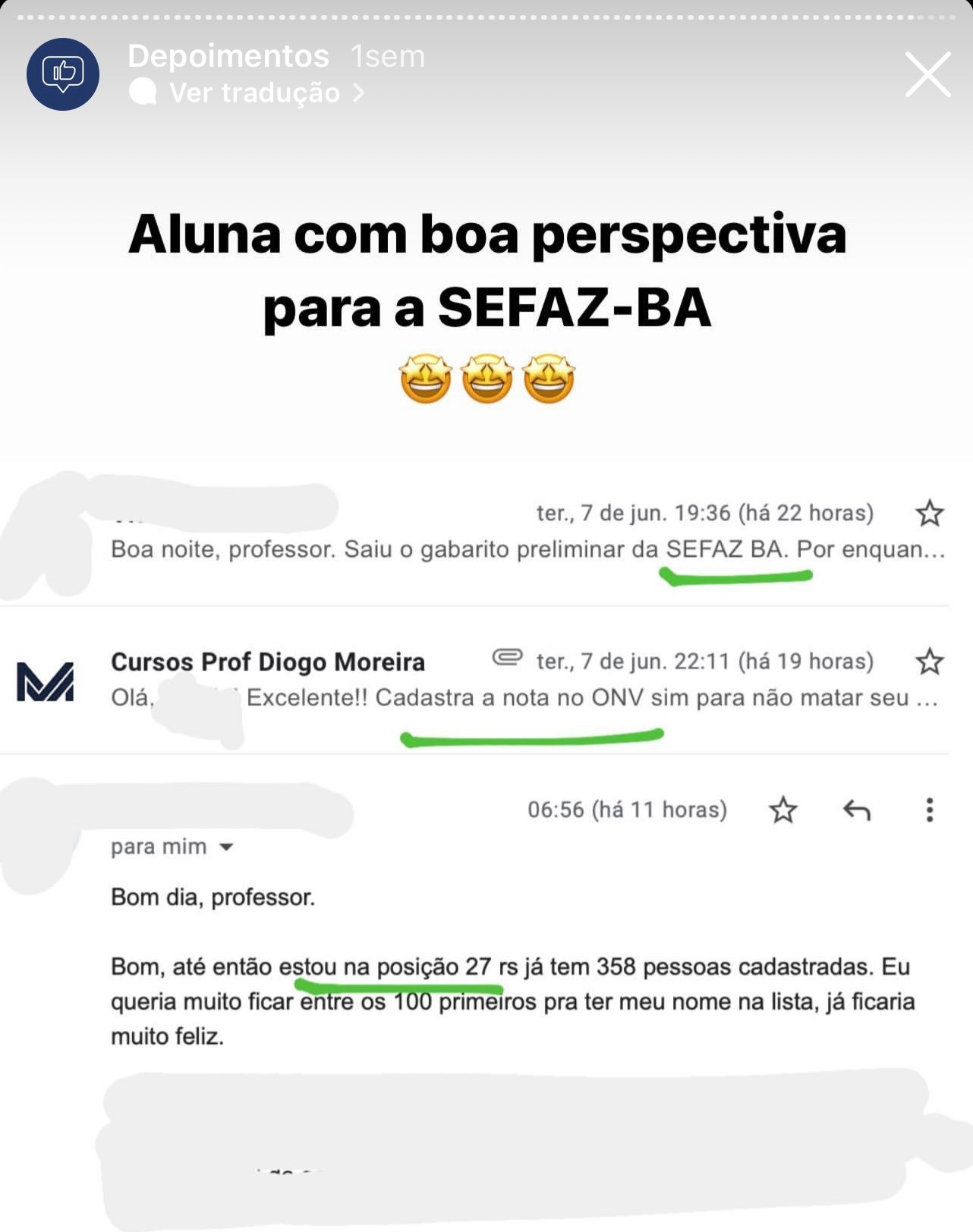 Depoimento de aluno 14