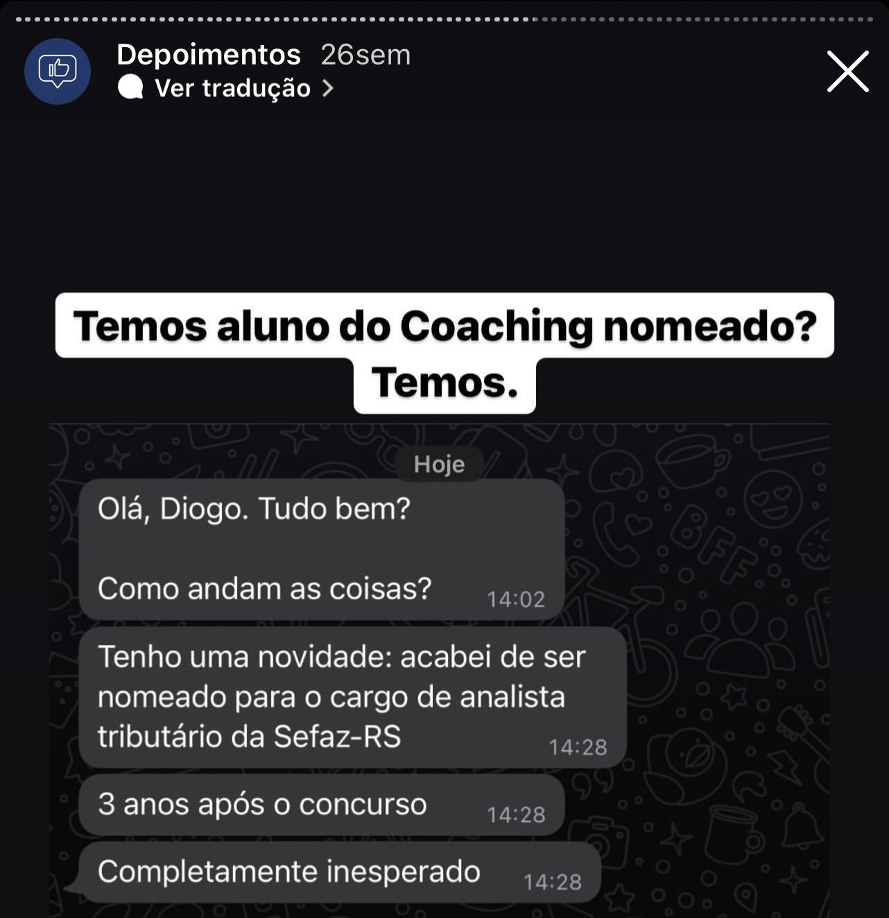 Depoimento de aluno 23